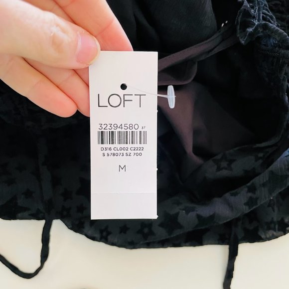 NWT Ann Taylor LOFT Dress Start Midi Swing Dress Black Witchcore Adams Lined Med - Picture 12 of 14